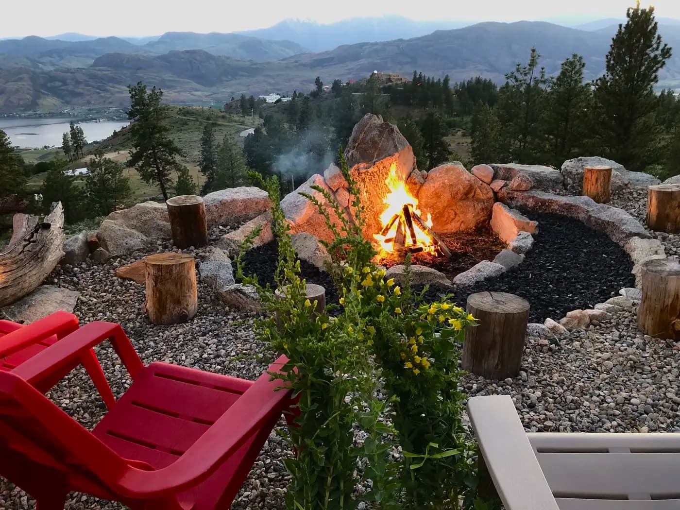 Fire pit with valley views