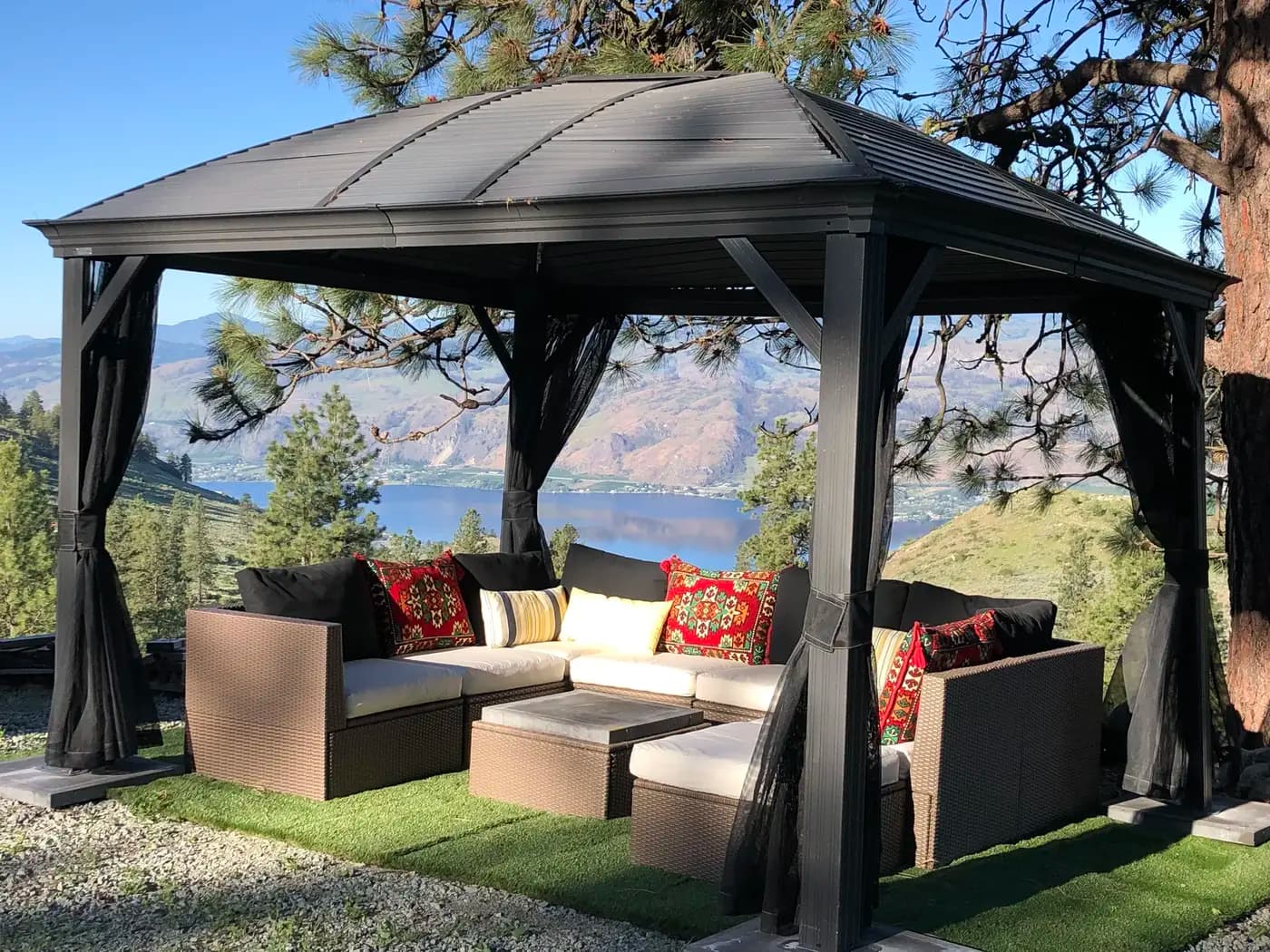 Gazebo lake view framed